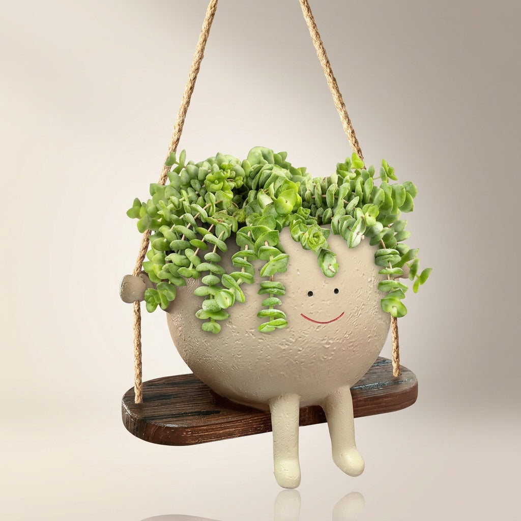 Smiling Face Swing Planter for Indoor Plants