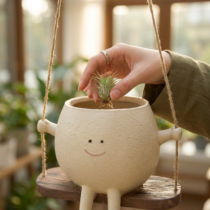 Smiling Face Swing Planter for Indoor Plants